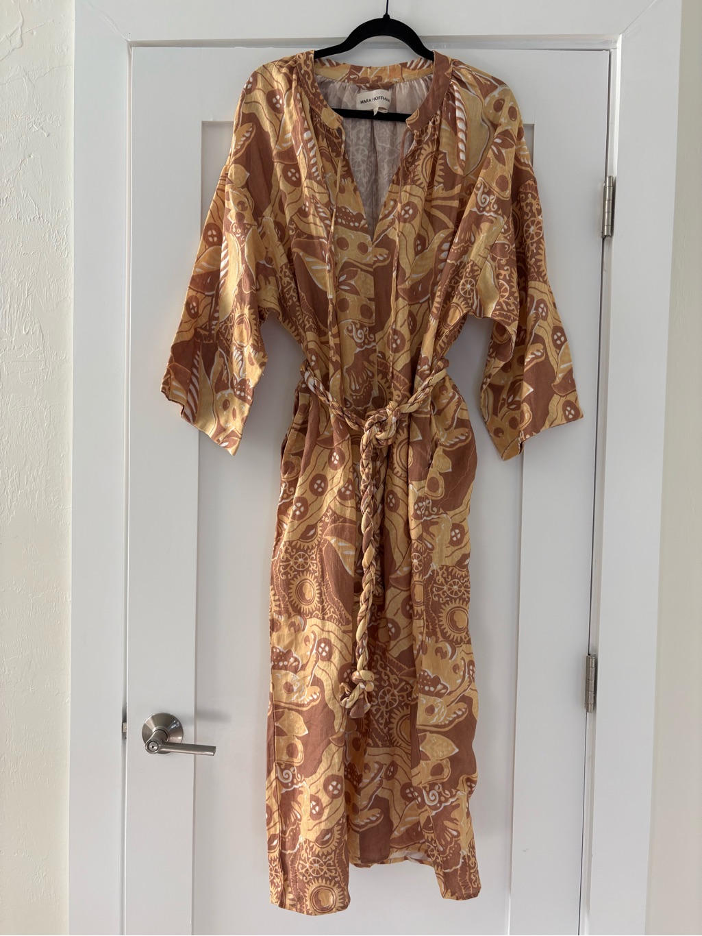 Mara Hoffman Lysa Self Belted Linen Maxi Dress - S
